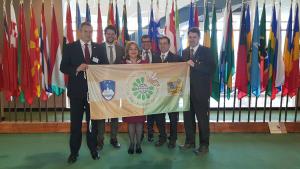 Delegacija MKGP v New York-u le nekaj minut po razglasitvi